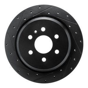 Chevrolet Colorado Brake Rotor (1) - Rear Left - R1 Concepts - Drilled & Slotted - Black - `21-`22